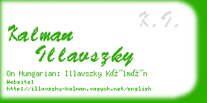 kalman illavszky business card